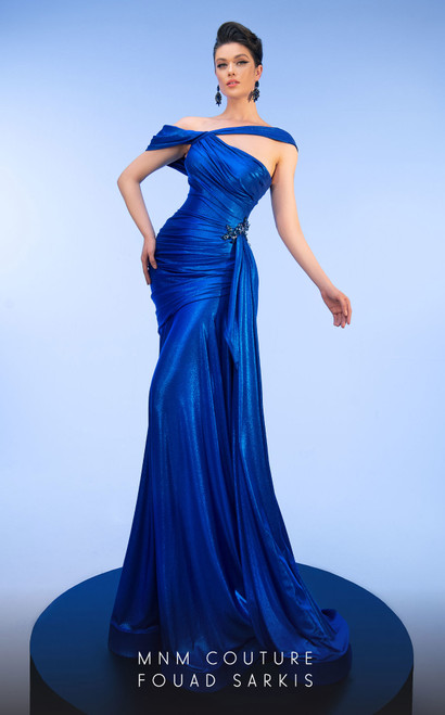 MNM Couture 2792 Off-Shoulder Neck Floor Length Long Dress