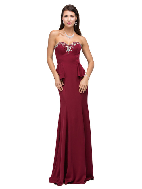 Dancing Queen 9713 Strapless Sweetheart Neck Long Dress