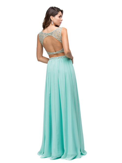 Dancing Queen 9574 Scoop Neck Beaded Bodice Two-Piece Dress