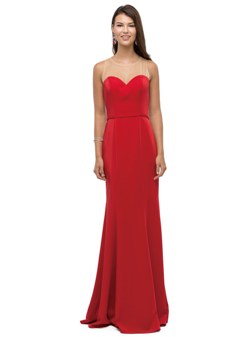 Dancing Queen 9524 Illusion Bateau Neck Sleeveless Dress