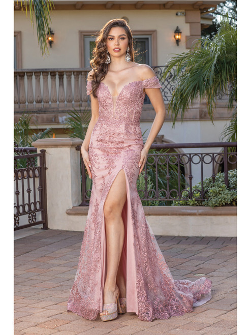 Dancing Queen 4332 Off Shoulder Sweetheart Neck Long Dress