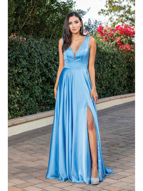 Dancing Queen 4304A Plunging V-neck Sleeveless Long Dress