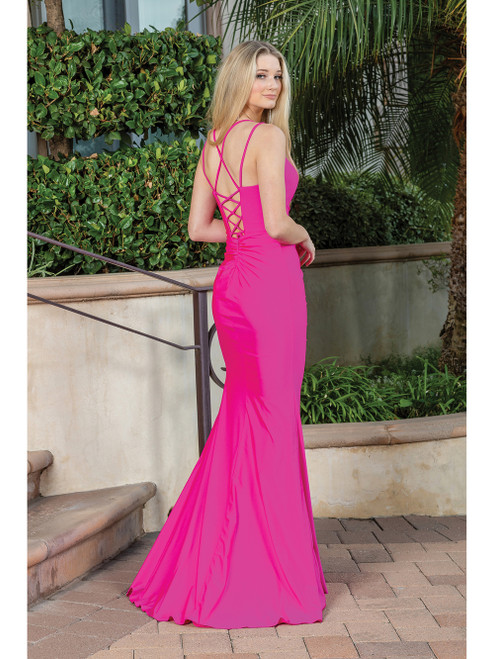 Dancing Queen 4283 Double Spaghetti Straps V-Neck Long Dress