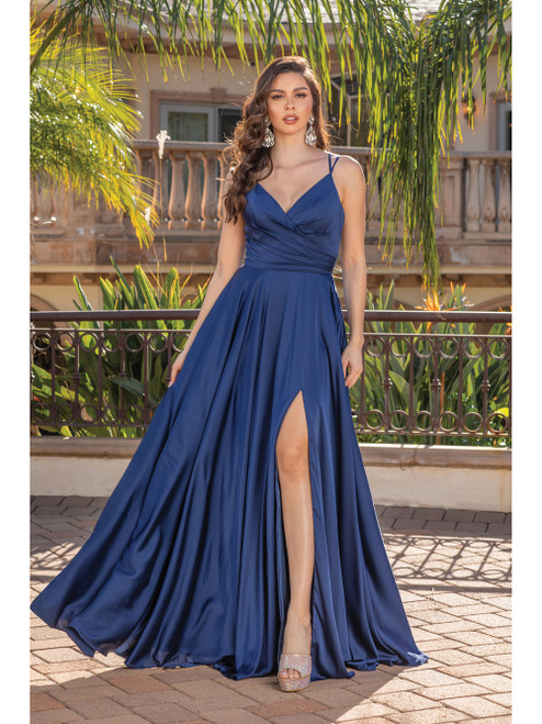 Dancing Queen 4263 Double Spaghetti Straps V-Neck Long Dress