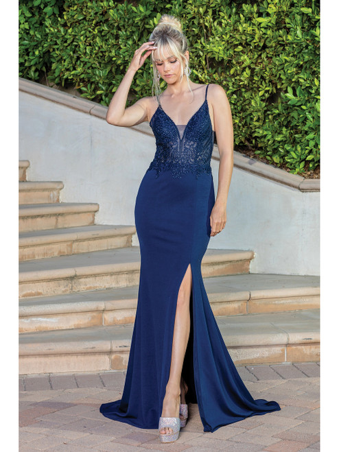 Dancing Queen 4244 Sleeveless V-Neck Thin Strap Long Dress