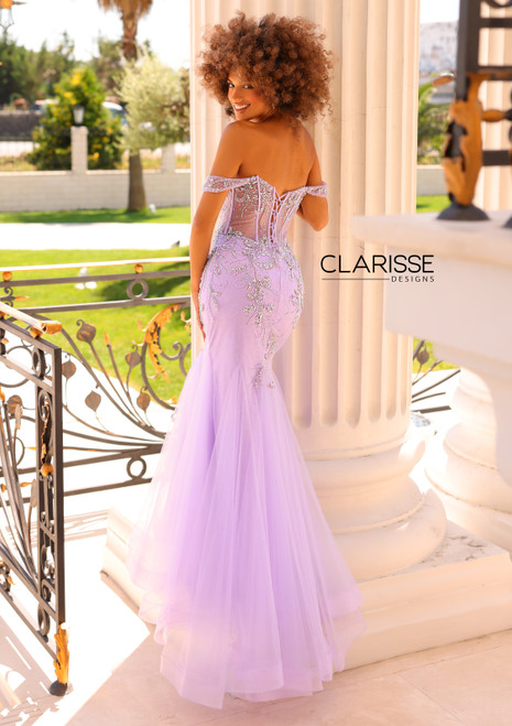 Clarisse 811020 Beaded Off Shoulder Strapless Long Dress