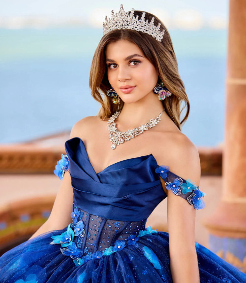 Princesa by Ariana Vara PR30159 Satin Glitter Tulle Gown