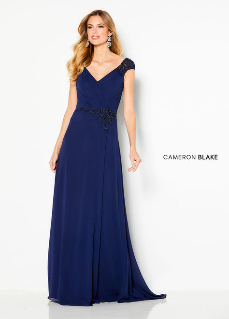 Cameron Blake by Mon Cheri 219684 Chiffon Cap Sleeves Dress