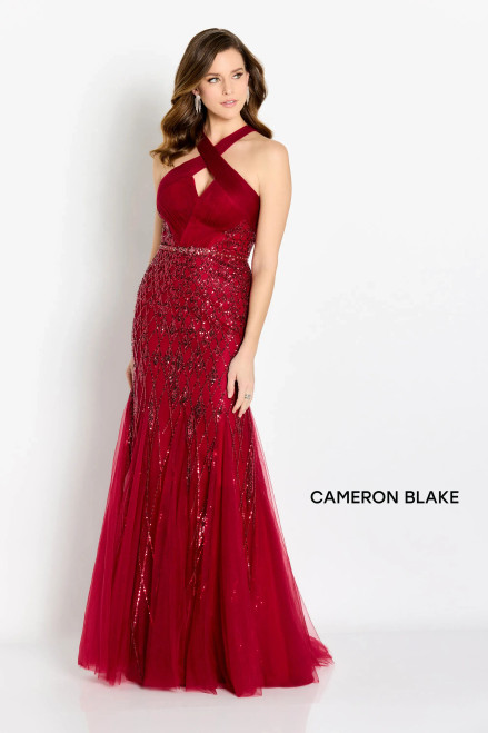 Cameron Blake by Mon Cheri CB759 Sequins Halter Neck Dress