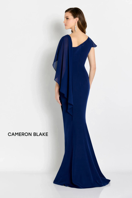 Cameron Blake by Mon Cheri CB763 Crepe Bateau Neck Dress