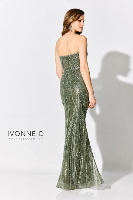 Ivonne D by Mon Cheri ID305 Allover Beads Strapless Dress