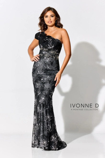 Ivonne D by Mon Cheri ID301 Asymmetric Neck Strapless Dress