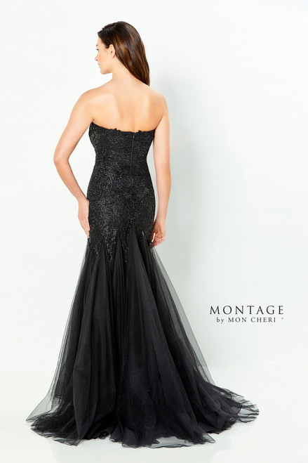 Montage by Mon Cheri 118964 Lace Tulle Strapless Long Dress