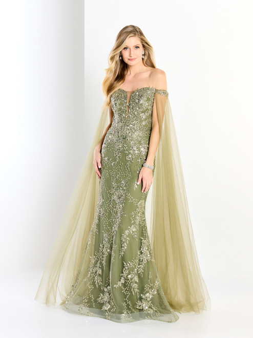 Montage by Mon Cheri M2204 Beaded Applique Tulle Long Dress