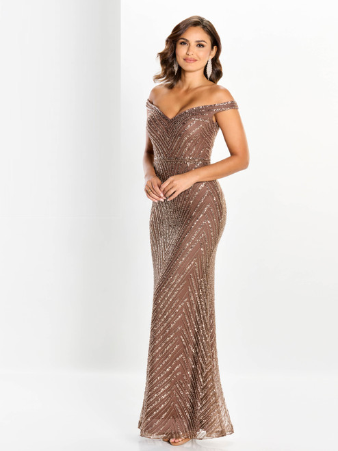 Montage by Mon Cheri M2215 Allover Beaded Sequin Long Dress