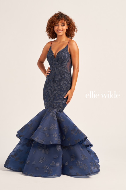 Ellie Wilde by Mon Cheri EW35092 Lace Applique Tulle Dress