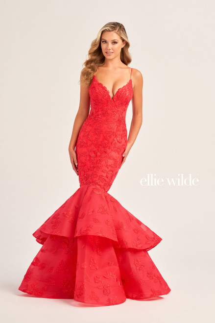 Ellie Wilde by Mon Cheri EW35092 Lace Applique Tulle Dress