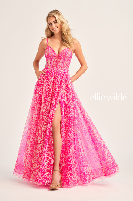 Ellie Wilde by Mon Cheri EW35216 Stone Accents Tulle Dress