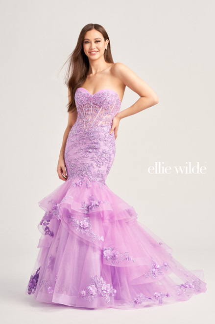 Ellie Wilde by Mon Cheri EW35239 Embroidered Tulle Dress
