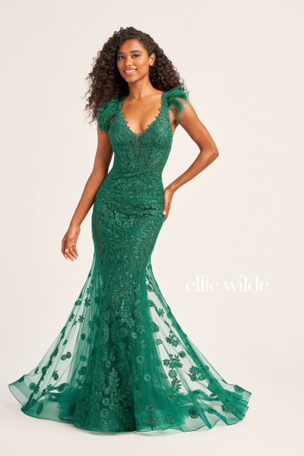 Ellie Wilde by Mon Cheri EW35009 Lace Applique Tulle Dress