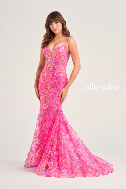 Ellie Wilde by Mon Cheri EW35013 Embroidered Tulle Dress