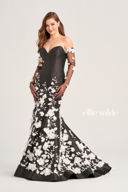 Ellie Wilde by Mon Cheri EW35036 Mikado Lace Applique Dress