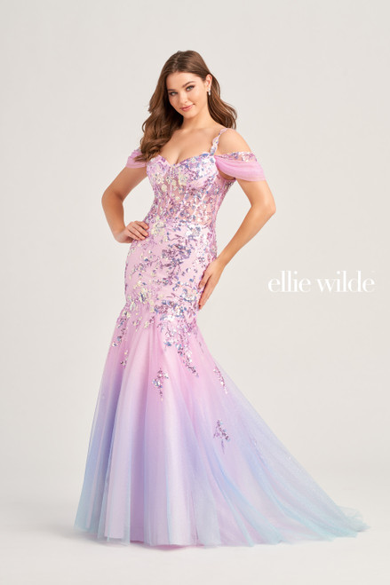 Ellie Wilde by Mon Cheri EW35056 Applique Sequins Long Dress