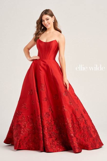 Ellie Wilde by Mon Cheri EW35073 Brocade Crinoline Dress
