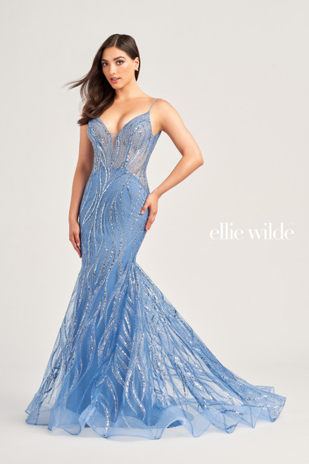 Ellie Wilde by Mon Cheri EW35098 Embroidered Tulle Dress