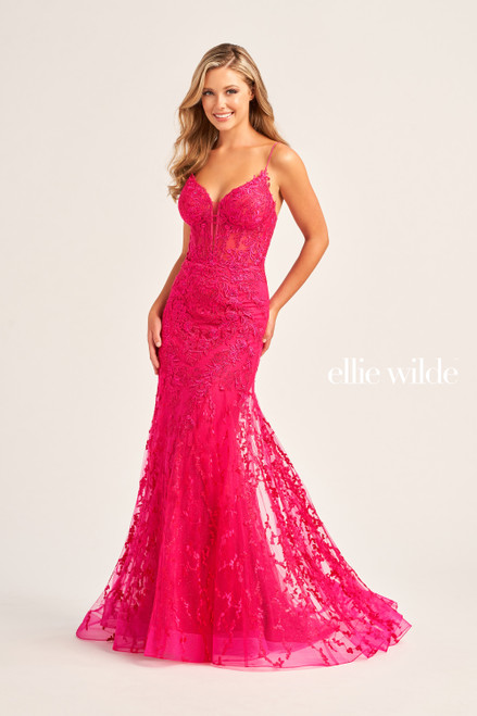 Ellie Wilde by Mon Cheri EW35010 Embroidered Tulle Dress