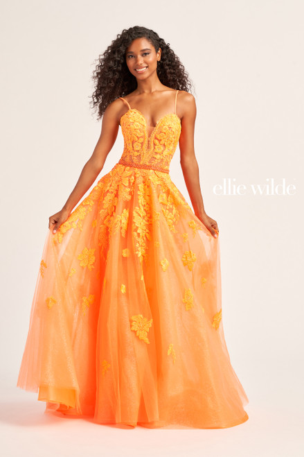 Ellie Wilde by Mon Cheri EW35016 Lace Applique Tulle Dress