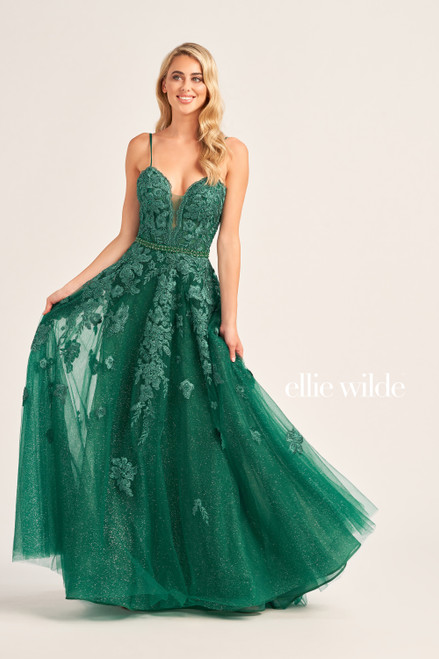 Ellie Wilde by Mon Cheri EW35016 Lace Applique Tulle Dress