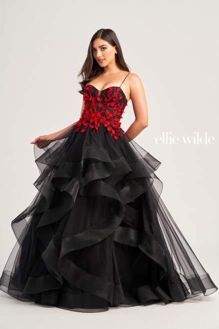 Ellie Wilde by Mon Cheri EW35070 Lace Applique Tulle Dress