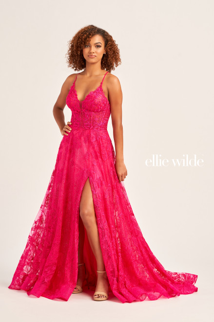 Ellie Wilde by Mon Cheri EW35103 Embroidered Tulle Dress