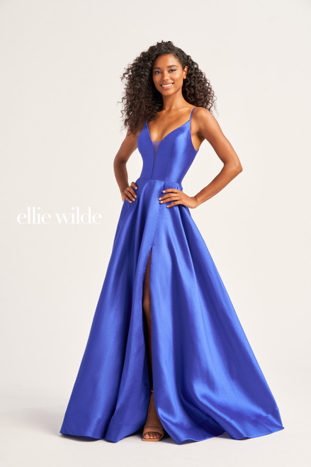 Ellie Wilde by Mon Cheri EW35232 Satin Sleeveless Long Dress