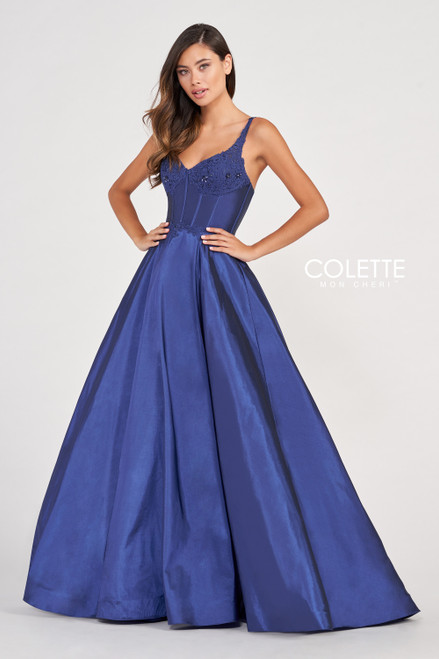 Colette by Daphne CL2032 Irridescent Taffeta Lace Dress