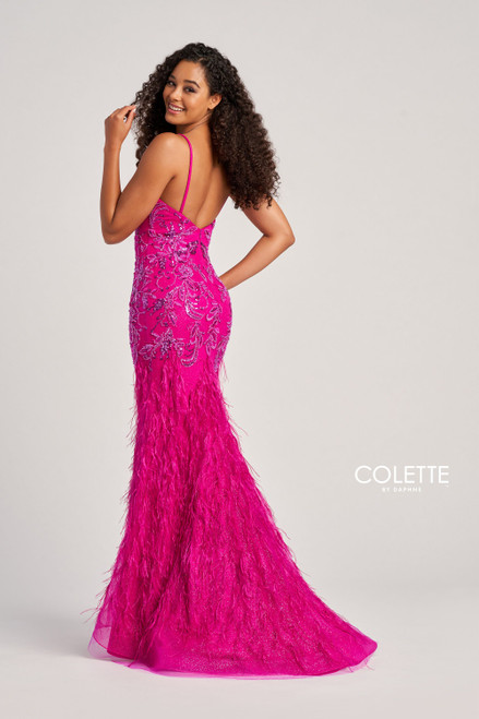 Colette by Daphne CL5103 Tulle Feathers Sleeveless Dress