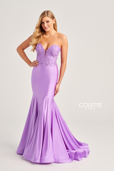 Colette by Daphne CL5112 Stone Accents Strapless Dress