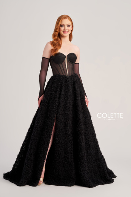 Colette by Daphne CL5114 Stretch Mesh Tulle Long Dress