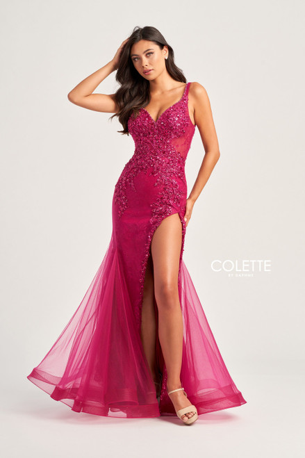 Colette by Daphne CL5122 Glitter Tulle Sequin Beads Dress