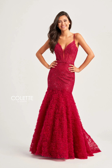 Colette by Daphne CL5130 Allover Lace Glitter Tulle Dress