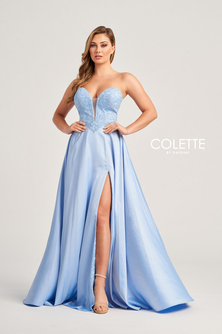 Colette by Daphne CL5142 Embroidered Tulle Long Dress