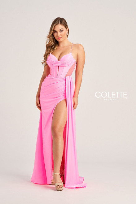 Colette by Daphne CL5159 Stretch Satin Crepe Tulle Dress