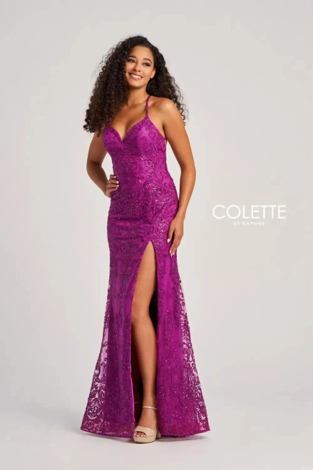Colette by Daphne CL5194 Embroidered Tulle Sequin Dress