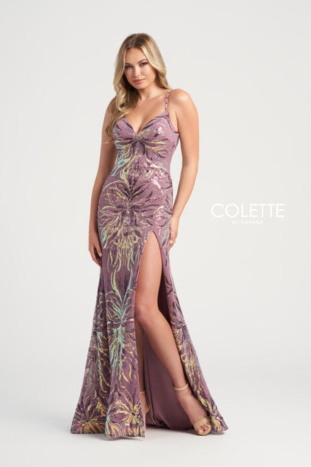 Colette by Daphne CL5195 Novelty Multi Color Sequin Dress
