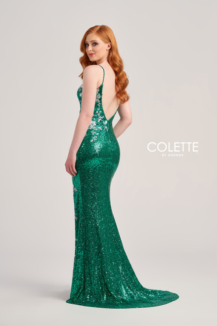 Colette by Daphne CL5196 Embroidered Sequin Motif Dress