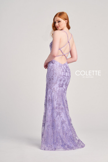 Colette by Daphne CL5203 Tulle Stone Accents Sequin Dress