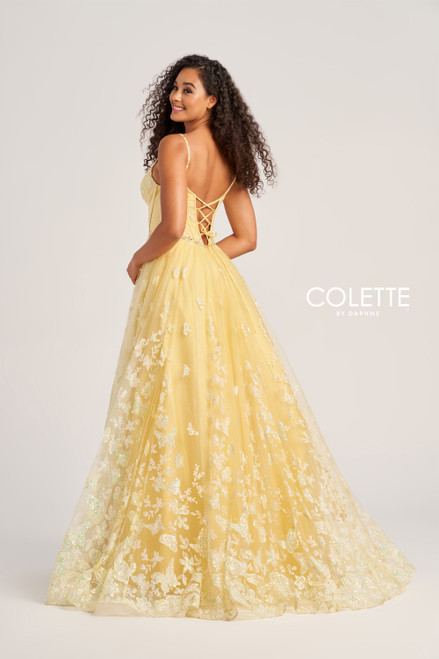 Colette by Daphne CL5233 Novelty Glitter Tulle Long Dress