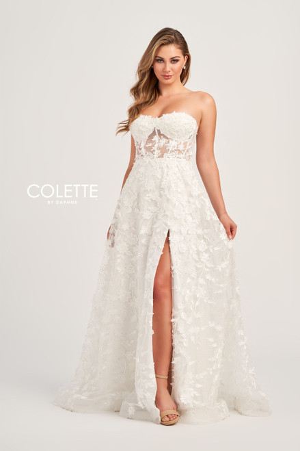 Colette by Daphne CL5249 Embroidered Tulle Long Dress