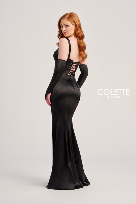 Colette by Daphne CL5252 Stretch Matte Satin Long Dress